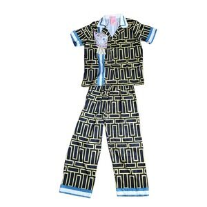 Sleepwear pajama set  black yellow sz S/M